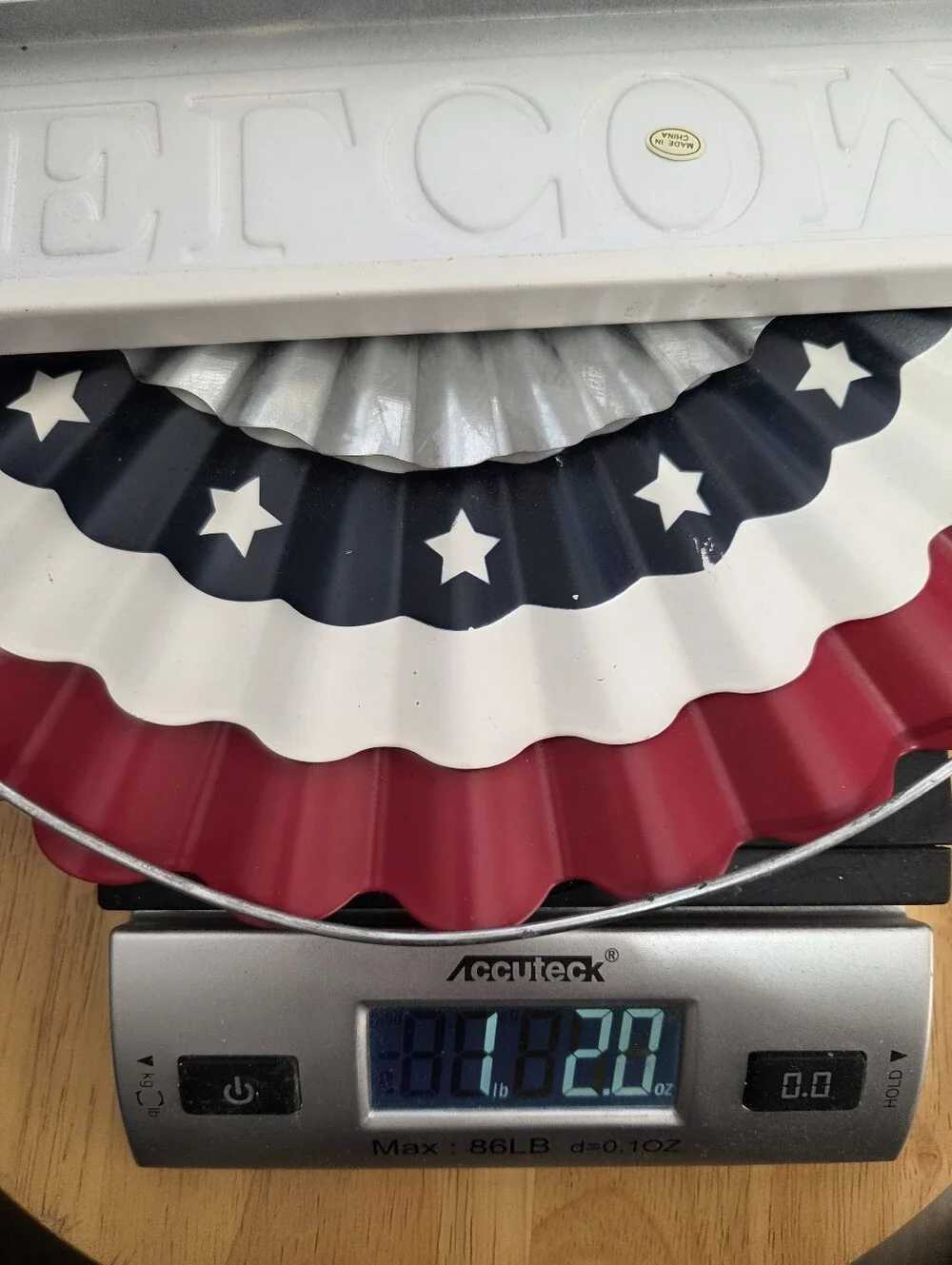 Patriotic Welcome Metal Hanging Bunting Sign Wall Decor‎ Red White Blue